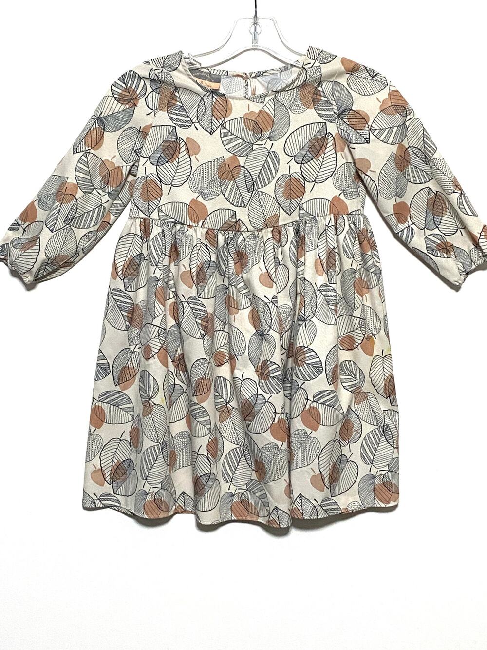 Pastourelle Pippa & Julie Leaf Print Dress Girls 6 Cottagecore Boho Fall Earthy